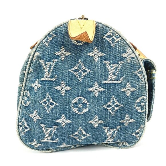 LOUIS VUITTON MonogramDenim Neo Speedy Bag Mini Duffle Bag Hand Bag - Picture 12 of 15